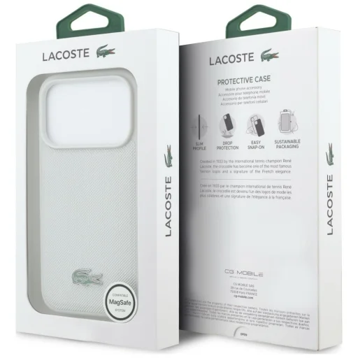 iPhone 17 Pro Lacoste Petit Pique Lacquer Logo MagSafe svetlosivý kryt - 8