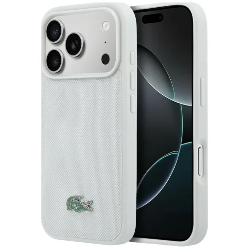 iPhone 17 Pro Lacoste Petit Pique Lacquer Logo MagSafe svetlosivý kryt - 1