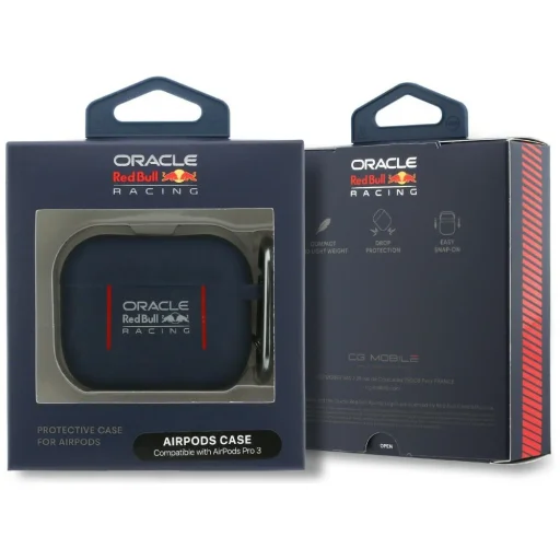 Silikónové puzdro pre AirPods Pro 3 Red Bull Logo a línie tmavomodré - 4