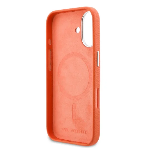 Karl Lagerfeld PU Karl a Choupette Head Pin MagSafe puzdro na iPhone 17 oranžové - 6