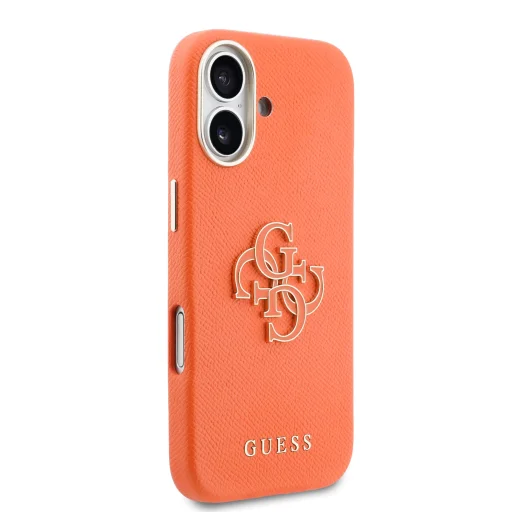 Guess PU Resin Logo kryt iPhone 17 oranžový - 4
