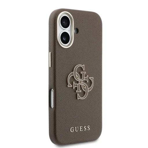Guess PU Resin Logo puzdro na iPhone 17, hnedé - 4
