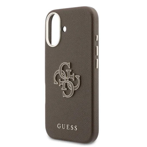 Guess PU Resin Logo puzdro na iPhone 17, hnedé - 5