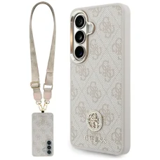 Samsung Galaxy S26 Guess 4G Big Rhinestone Triangle puzdro s remienkom MagSafe ružové
