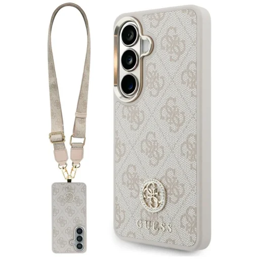 Samsung Galaxy S26 Guess 4G Big Rhinestone Triangle puzdro s remienkom MagSafe ružové - 1