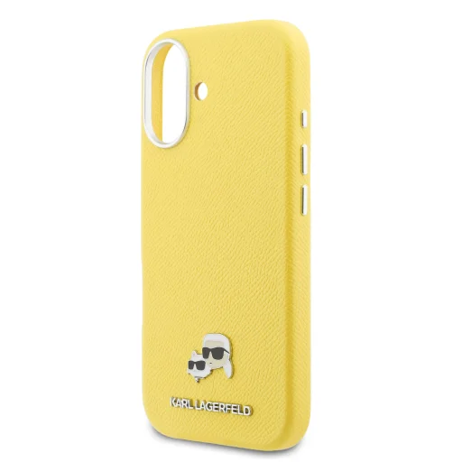 Karl Lagerfeld PU Karl a Choupette Hlavy Odznaky MagSafe kryt iPhone 17 žltý kryt - 5