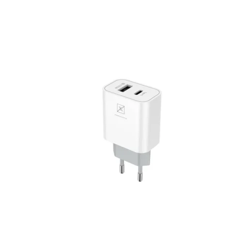 Sieťový nabíjací adaptér MX ALFA 20W PD+QC, USB-A+C biely - 2