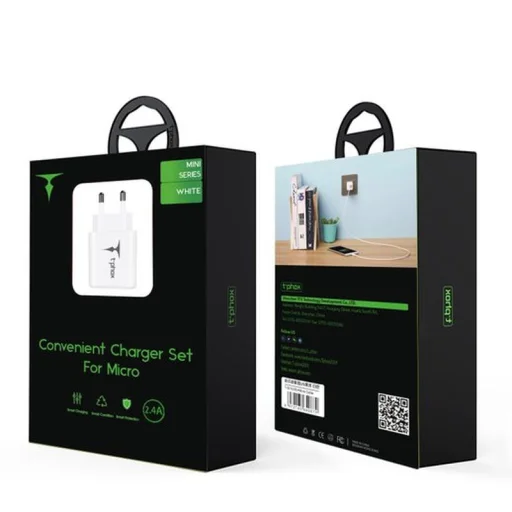 MINI-EU LIGHTNING BIELA T-PHOX SIEŤOVÁ NABÍJAČKA 1,2M 2,4A - 5