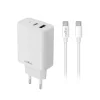 Maxlife MXTC-10-20AC PD QC nabíjačka 1x USB-C 1x USB 20W biela + USB-C - USB-C kábel 20W thumbnail