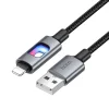 USB-A - Lightning kábel Hoco U144 Led, 18W, 2.4A, 1,2m, čierny thumbnail