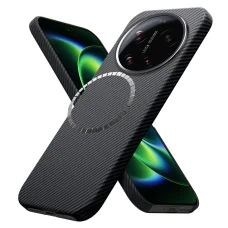 Xiaomi 17 Ultra čierne puzdro Techsuit Aramid Fiber MagSafe