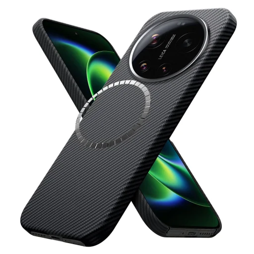 Xiaomi 17 Ultra čierne puzdro Techsuit Aramid Fiber MagSafe - 1