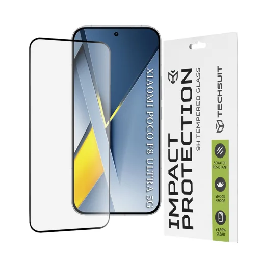 Xiaomi Poco F8 Ultra Čierne Techsuit - 111D Full Cover / Full Glue ochranné tvrdené sklo - 1