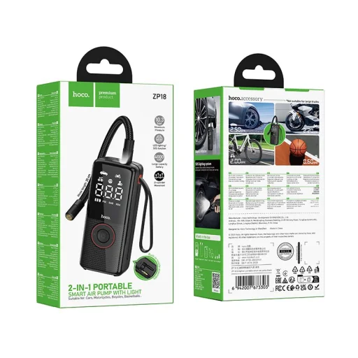 Hoco bezdrôtový kompresor 4000mAh ZP18 čierny - 9