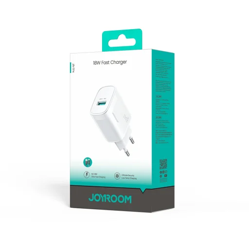 Joyroom JR-TF4 18W sieťová nabíjačka 3A USB-A - USB-C s 1m káblom - biela - 2