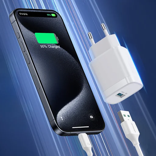 Joyroom JR-TF4 18W sieťová nabíjačka 3A USB-A - USB-C s 1m káblom - biela - 3