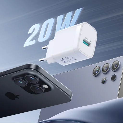 Joyroom JR-TF4 18W sieťová nabíjačka 3A USB-A - USB-C s 1m káblom - biela - 4