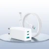 Joyroom JR-TG10 65W GaN 2x USB-C + USB-A sieťový nabíjací adaptér s káblom 100W USB-C - USB-C 1,2 m - biely thumbnail
