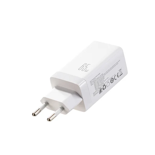 Joyroom JR-TG10 65W GaN 2x USB-C + USB-A sieťový nabíjací adaptér s káblom 100W USB-C - USB-C 1,2 m - biely - 2