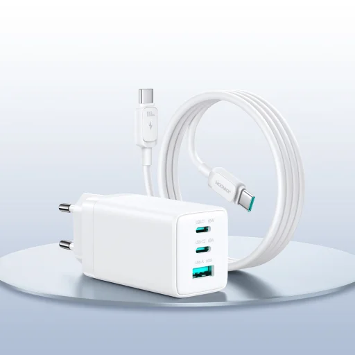 Joyroom JR-TG10 65W GaN 2x USB-C + USB-A sieťový nabíjací adaptér s káblom 100W USB-C - USB-C 1,2 m - biely - 8