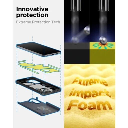 Samsung Galaxy A57 5G Spigen Tough Armor tok - Fém Pala / Sötétkék - 12