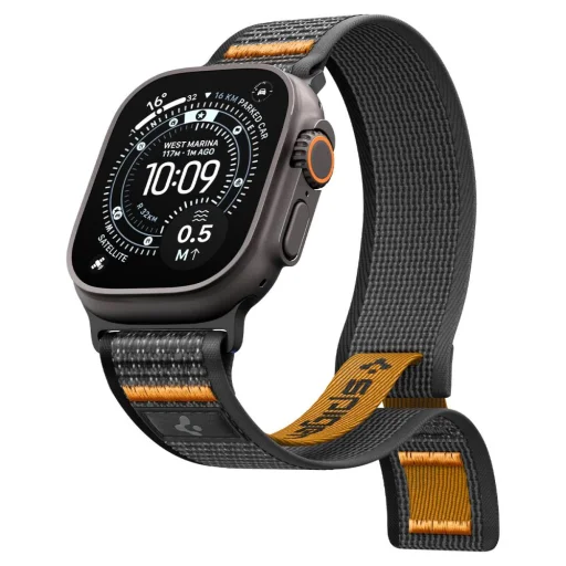 Apple Watch 8 / 9 / 10 / 11 / SE / Ultra (44 / 45 / 46 / 49 mm) Spigen Athlex Air 2 - Aktívna čierna / oranžová - 5