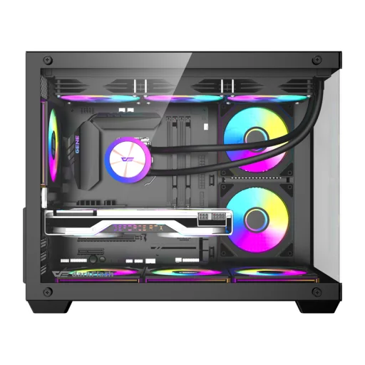 DarkFlash B275 PRO čierna počítačová skriňa (+6 ventilátorov) - 4