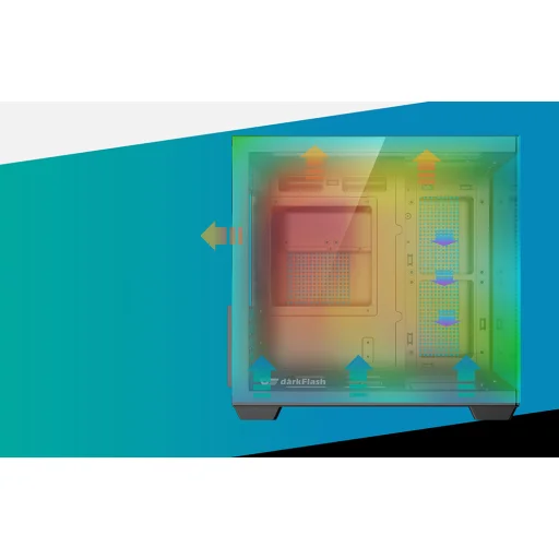 DarkFlash B275 PRO čierna počítačová skriňa (+6 ventilátorov) - 10