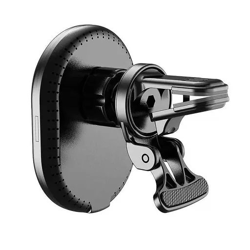 iPhone MagSafe autós légbefúvó tartó vezeték nélküli töltéssel ovális LED fekete - 6