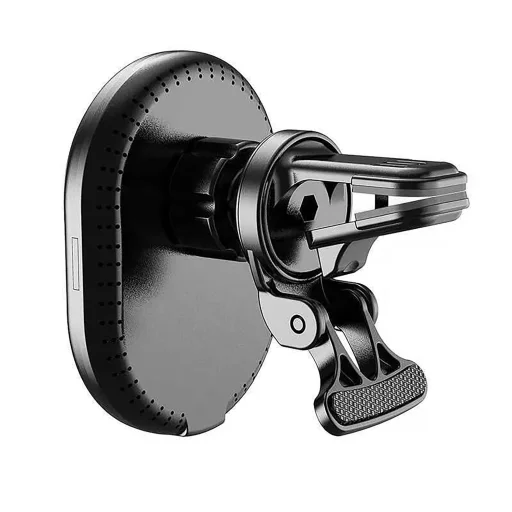 iPhone MagSafe autós légbefúvó tartó vezeték nélküli töltéssel ovális LED fekete - 3