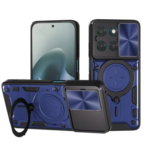 Techsuit - CamGuard Pro - Motorola Moto G77 - Modré puzdro - 1