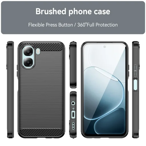 Techsuit - Carbon Silicone - Oppo A6x 4G / A6x 5G - čierne puzdro - 6