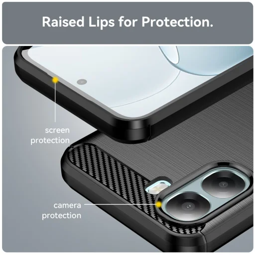 Techsuit - Carbon Silicone - Oppo A6x 4G / A6x 5G - čierne puzdro - 4