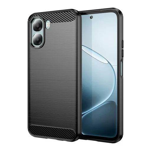 Techsuit - Carbon Silicone - Oppo A6x 4G / A6x 5G - čierne puzdro - 1