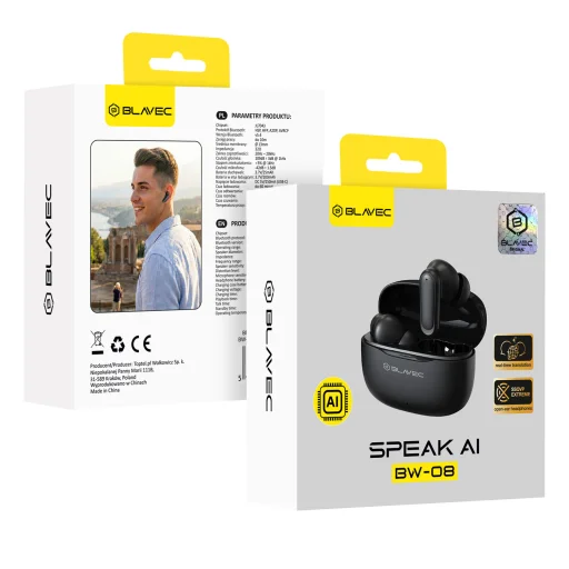 Blavec Bluetooth TWS Fülhallgató BW-08 Speak AI (BW08SA-B) fekete - 14