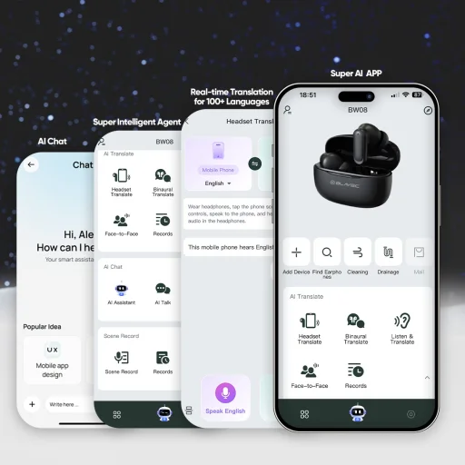 Blavec Bluetooth TWS Fülhallgató BW-08 Speak AI (BW08SA-B) fekete - 4