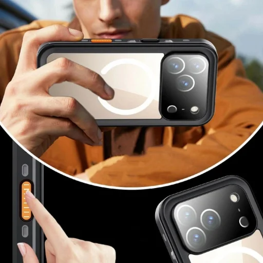 iPhone 17 Pro Max čierne vodotesné puzdro Shellbox DOT kompatibilné s MagSafe - 2