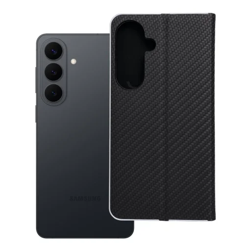Samsung Galaxy S26 Plus tok LUNA Book Carbon fekete tok - 15
