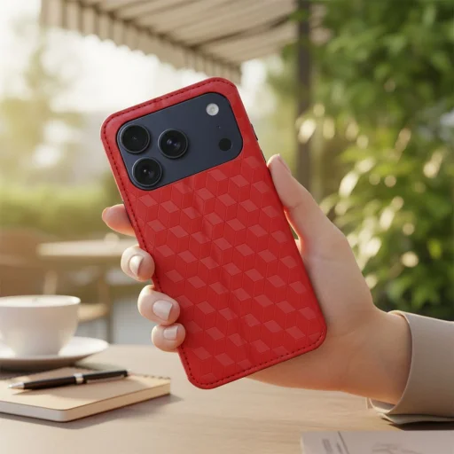 iPhone 17 Pro Max puzdro Cubic Book červené puzdro - 6