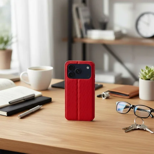 iPhone 17 Pro Max puzdro Cubic Book červené puzdro - 7