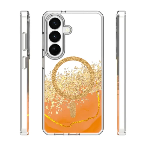 Samsung Galaxy S25 puzdro Epoxy Mag oranžové puzdro - 2