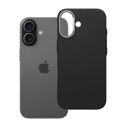 iPhone 17 kevlárový kryt kompatibilný s MagSafe čierny kryt - 8