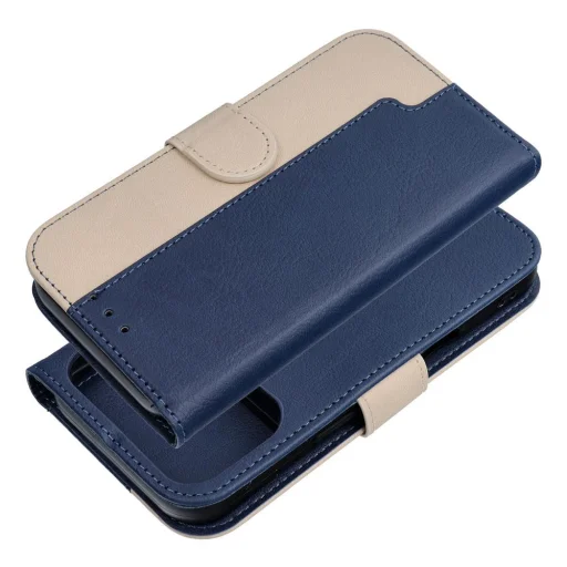 iPhone 17 Pro Split Book puzdro námornícka modrá krémová - 4