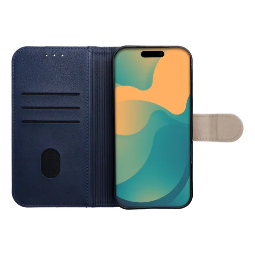 iPhone 17 Pro Split Book puzdro námornícka modrá krémová - 5