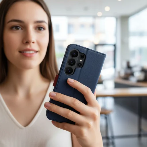 Samsung Galaxy A17 puzdro Split Book tmavomodré červené - 8