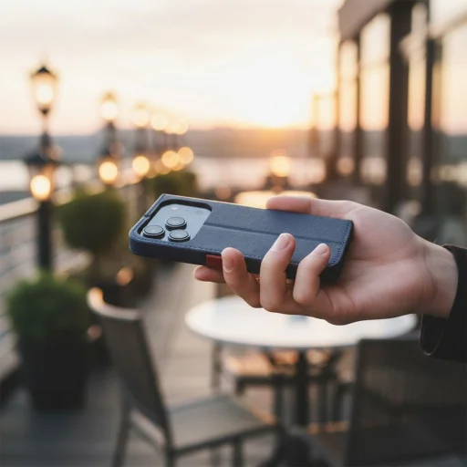 iPhone 17 Pro Split Book puzdro námornícka modrá krémová - 8