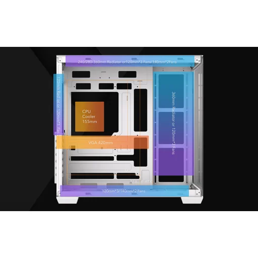 Počítačová skriňa DarkFlash C280 biela - 10