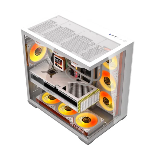 DarkFlash C280 Biela počítačová skriňa (+7 ventilátorov) - 2