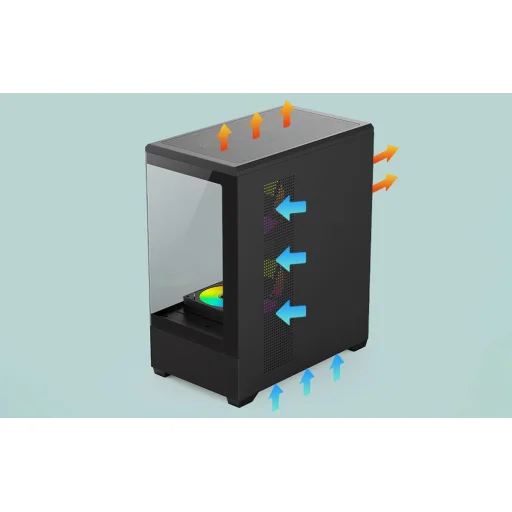 Počítačová skriňa DarkFlash C365 (čierna) bez ventilátora - 6