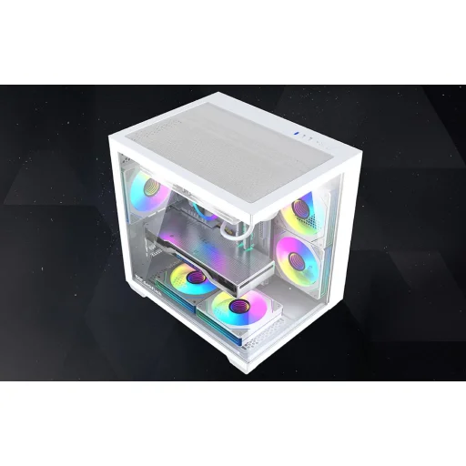 DarkFlash B275 počítačová skriňa (biela) bez ventilátora - 8